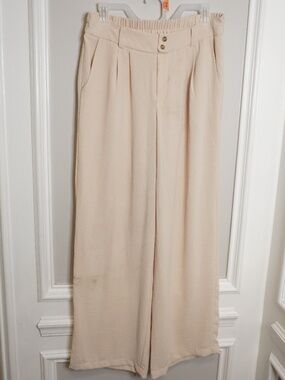 Monteau Los Angeles Beige Pull-on Pants, Size XL
